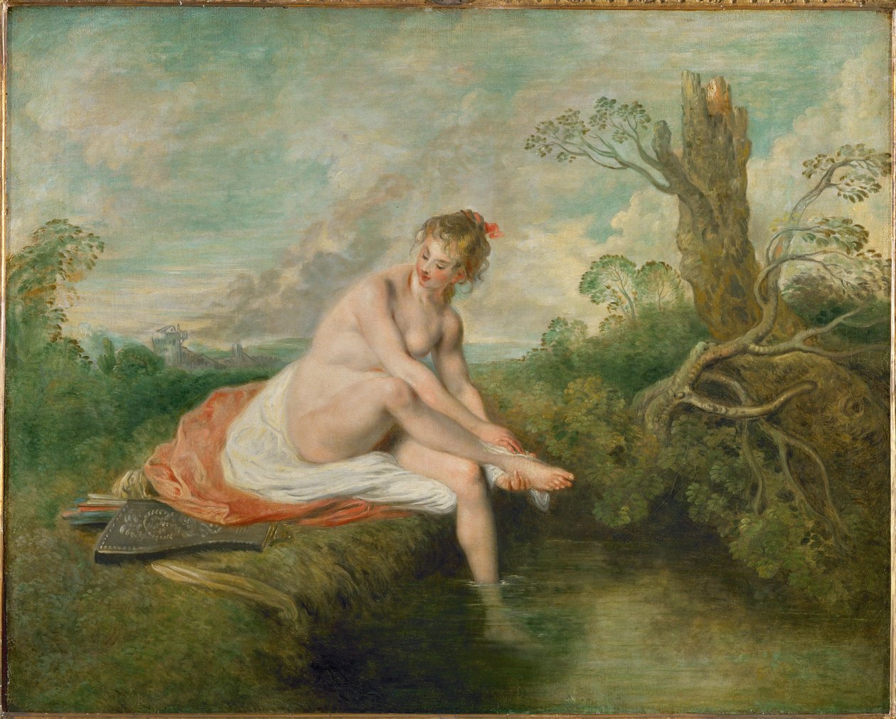 Diane au bain - Diana che fa il bagno... da Jean Antoine Watteau