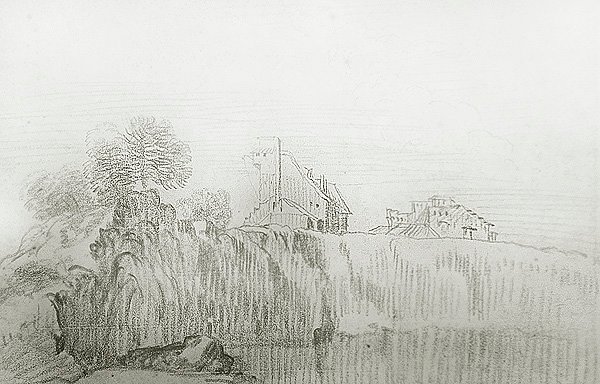 Casa sul bordo di una ripida scogliera da Jean Antoine Watteau