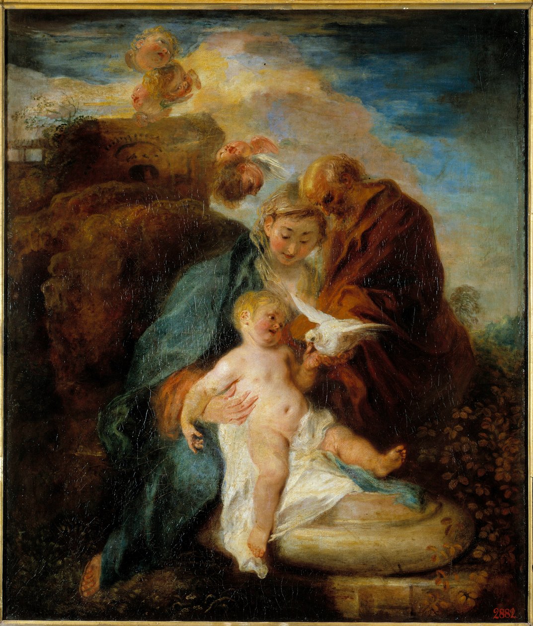 La Sacra Famiglia, il riposo durante la fuga in Egitto da Jean Antoine Watteau