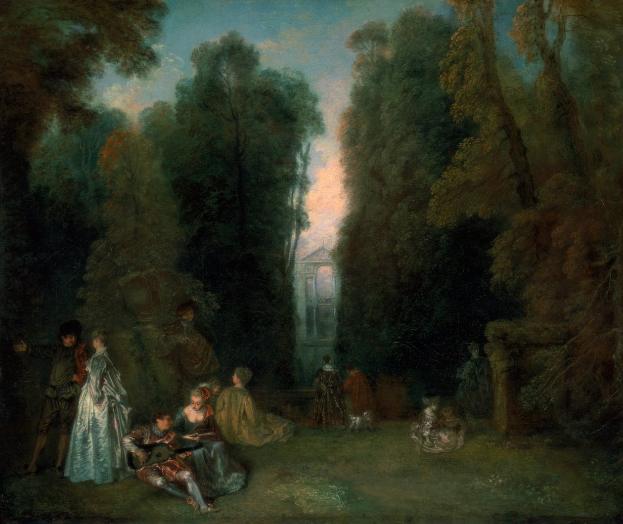 Vista attraverso gli alberi nel Parco di Pierre Crozat, 1715 da Jean Antoine Watteau