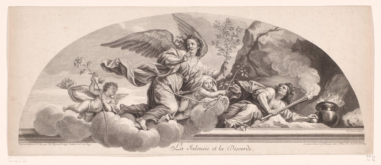 Rappresentazione allegorica con Gelosia e Discordia da Jean Audran