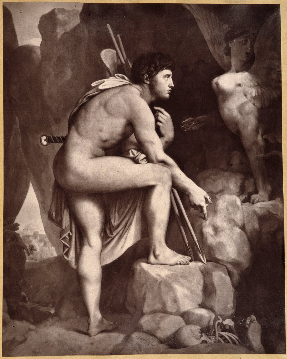 Edipo con Sfinge secondo Ingres da Jean Auguste Dominique (after) Ingres