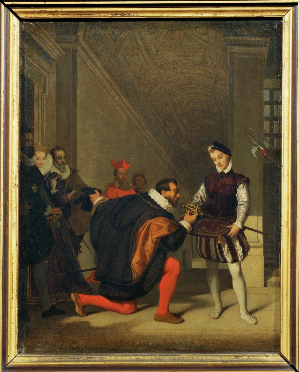 Si dice che Don Pedro de Tolede, ambasciatore spagnolo, abbia incontrato un paggio che portava la spada di Enrico IV in ... da Jean Auguste Dominique Ingres