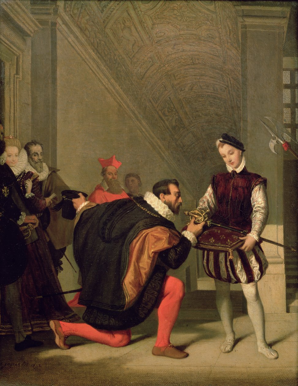 Don Pedro de Toledo (1484-1553) bacia la spada di Enrico IV (1553-1610) da Jean Auguste Dominique Ingres