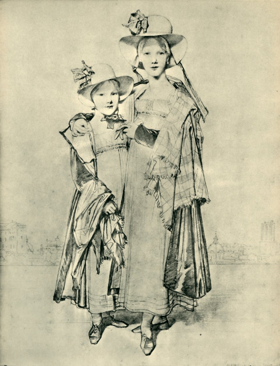 Harriet e Caroline Montagu, Roma, 1815, 1943 da Jean Auguste Dominique Ingres