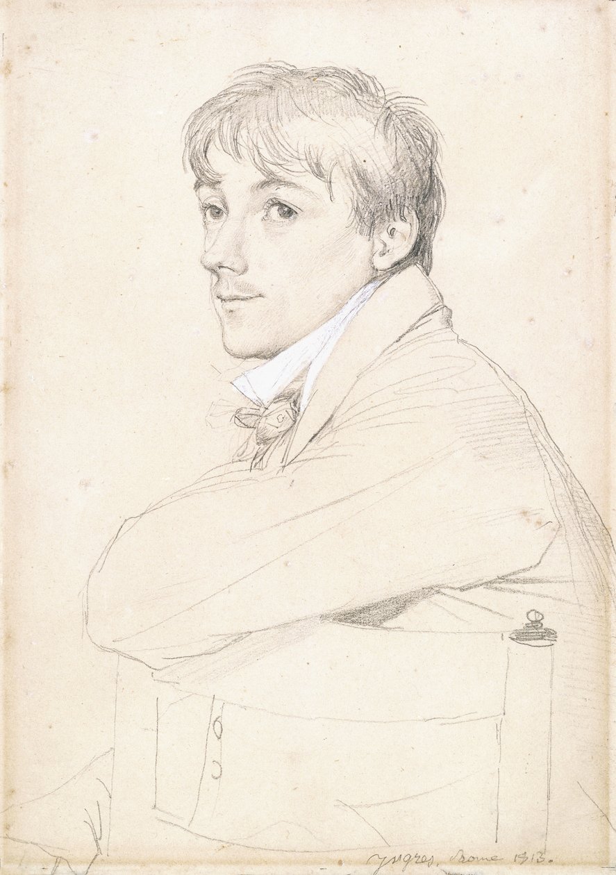 Jean-Louis Provost, seduto e appoggiato con il braccio sinistro sullo schienale di una sedia, 1813 da Jean Auguste Dominique Ingres
