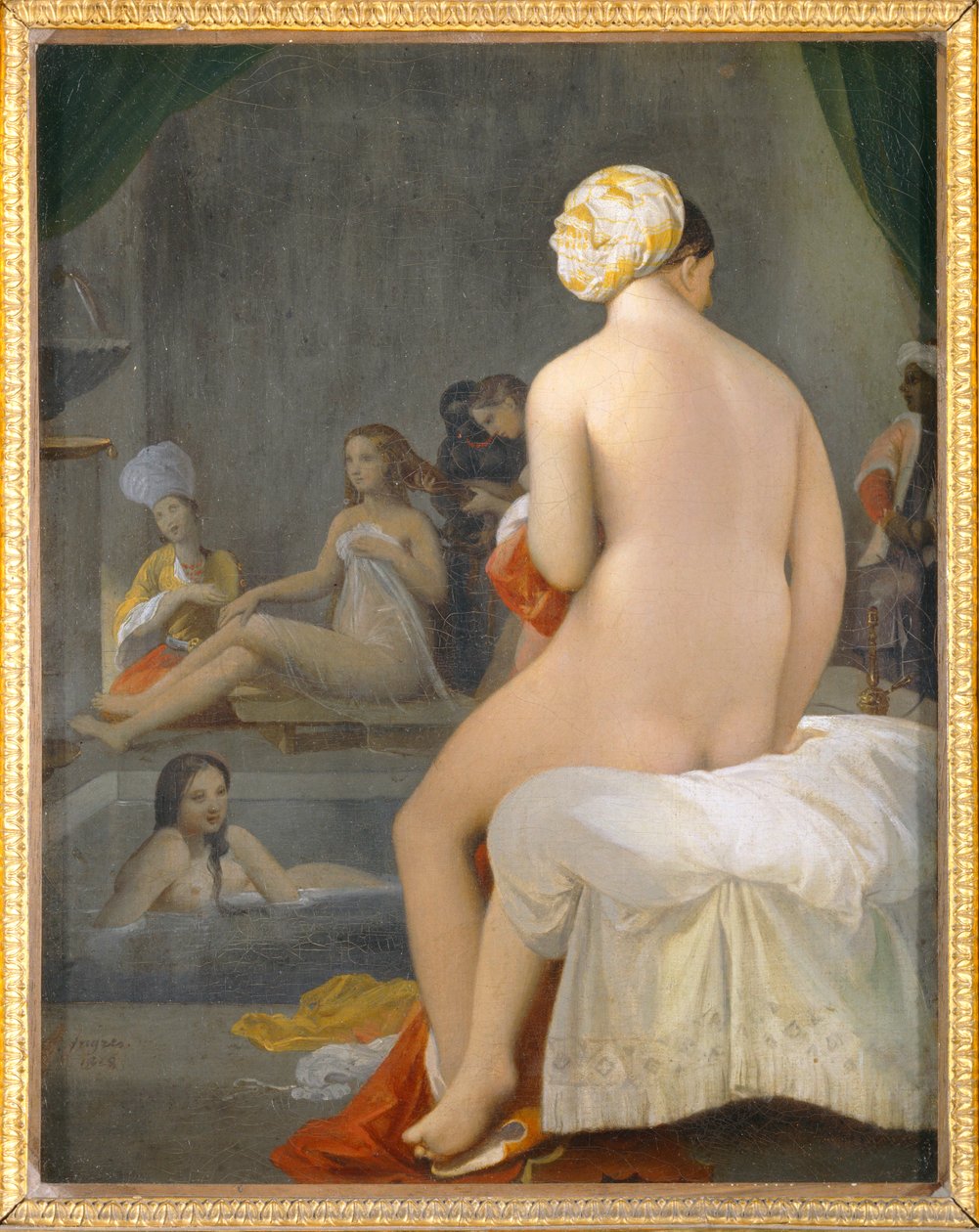 La petite baigneuse. Interieur de harem - La bagnante. Interno di un harem. 1828 ... da Jean Auguste Dominique Ingres
