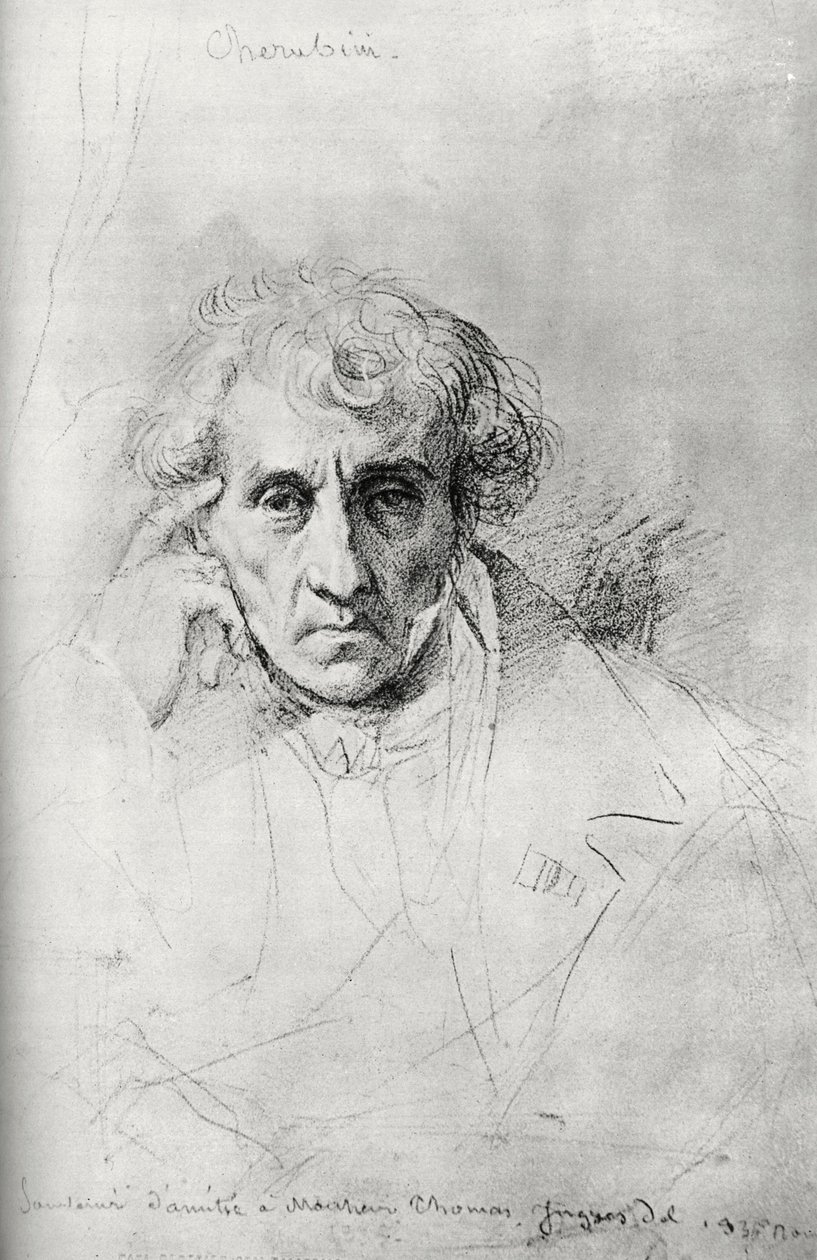 Luigi Cherubini 1760-1842, compositore italiano, 1830 da Jean Auguste Dominique Ingres
