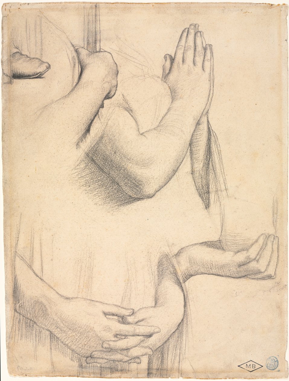 Studio delle mani da Jean Auguste Dominique Ingres