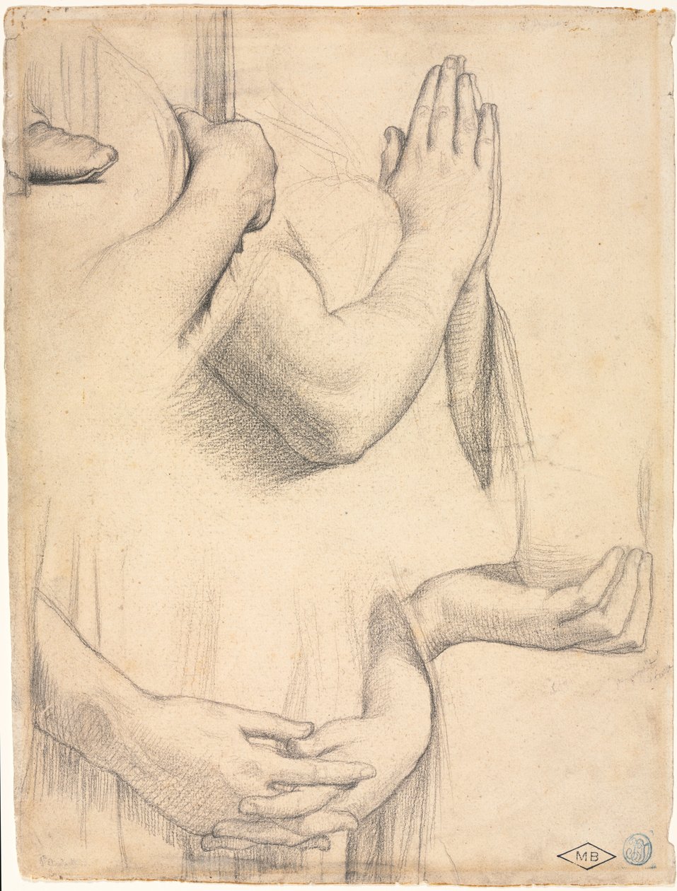 Studio delle mani da Jean Auguste Dominique Ingres