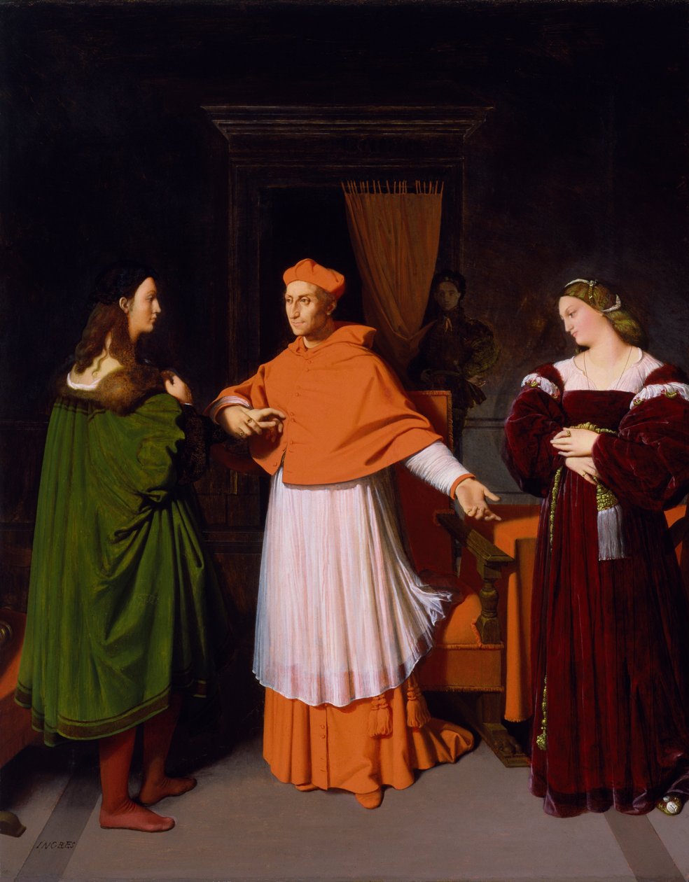 Il matrimonio di Raffaello con la nipote del cardinale Bibbiena da Jean Auguste Dominique Ingres