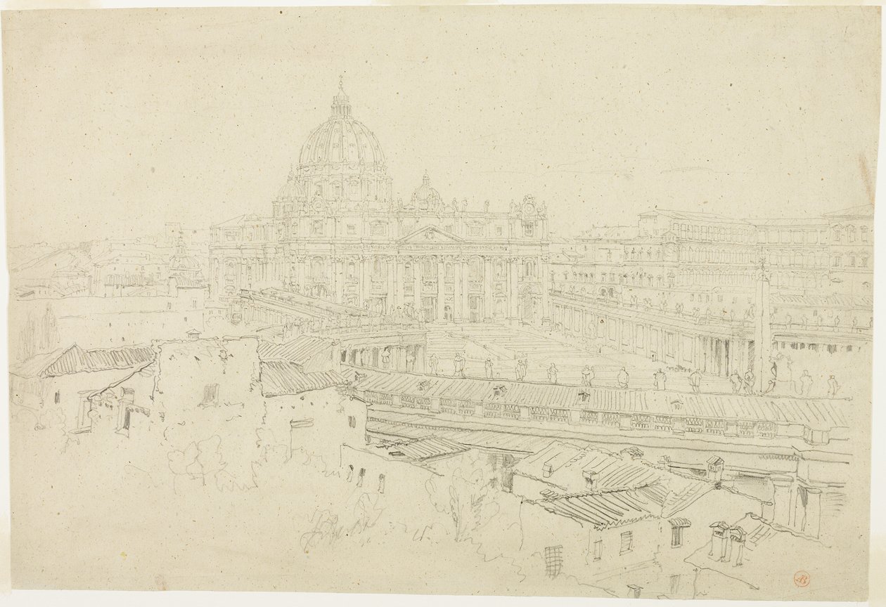 Vista di San Pietro a Roma da Jean Auguste Dominique Ingres