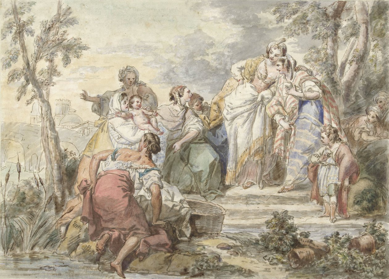 Il ritrovamento di Mosè da Jean Baptist Leprince