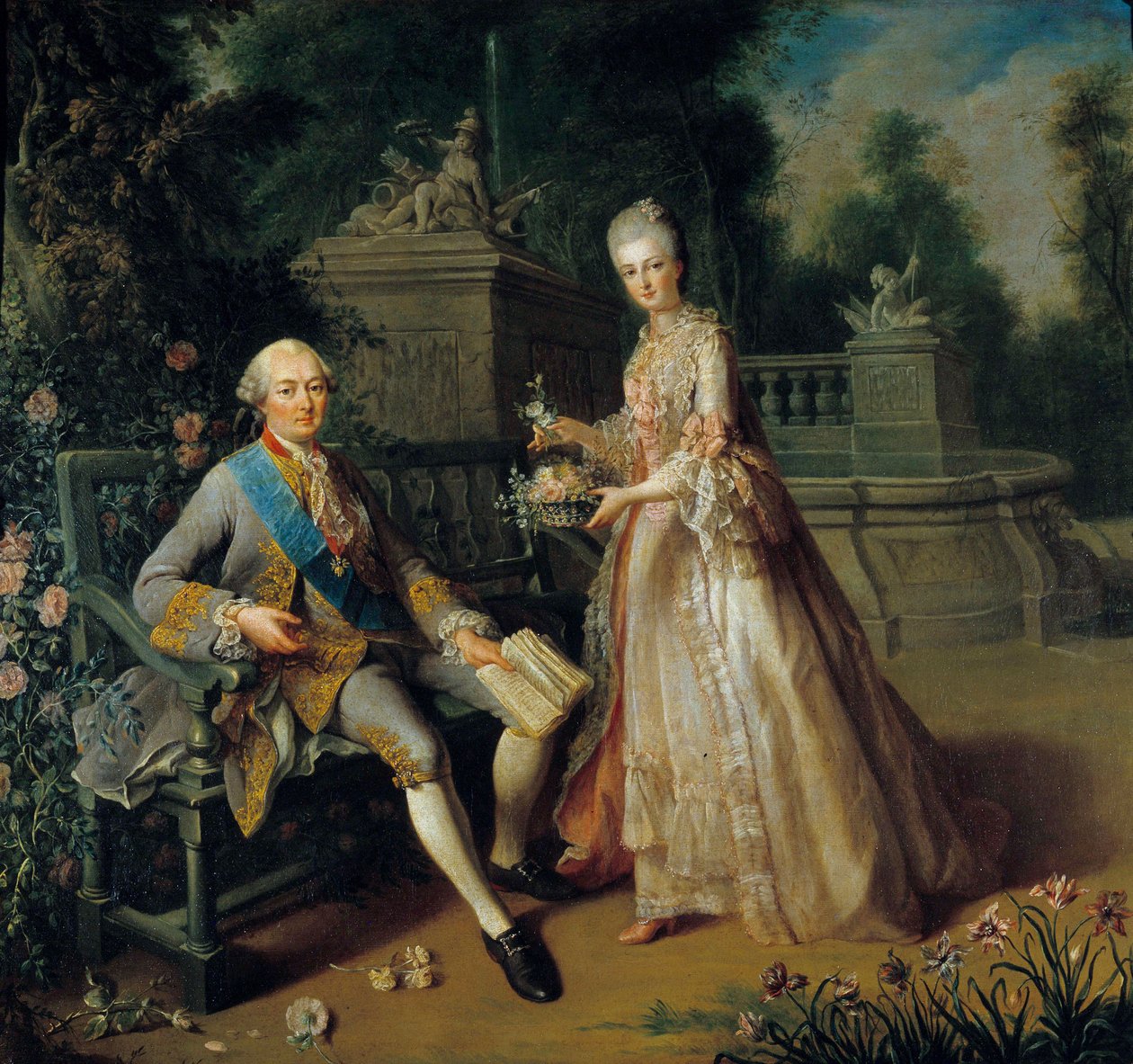 Louis Jean Marie de Bourbon, duca di Penthièvre e sua figlia Louise Adelaide da Jean Baptiste Charpentier