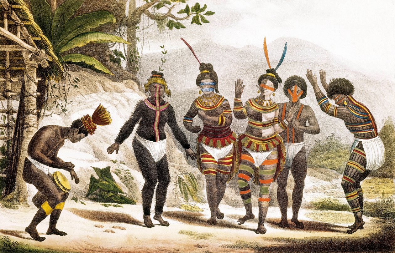 Missione di San Jose: Danza degli indiani sudamericani, Brasile da Jean Baptiste (after) Debret