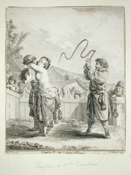 Supplica di Madame Lapoutkine, inciso da Jean Baptiste Tilliard da Jean Baptiste (after) Le Prince