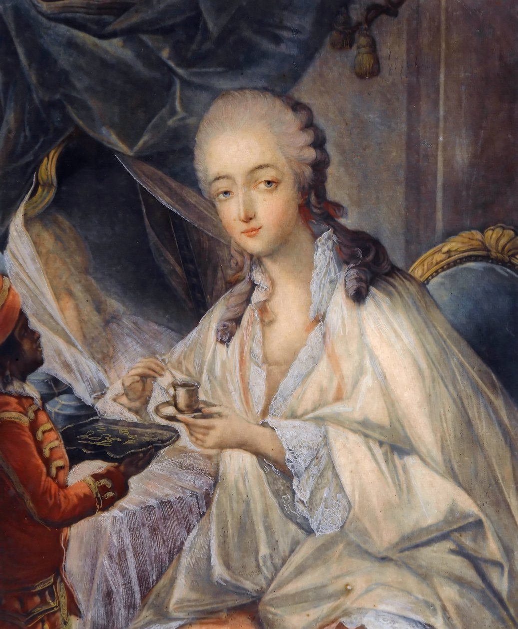 Jeanne Bécu, contessa Du Barry 1743-1793 con una tazza di caffè da Jean Baptiste André Gautier Dagoty