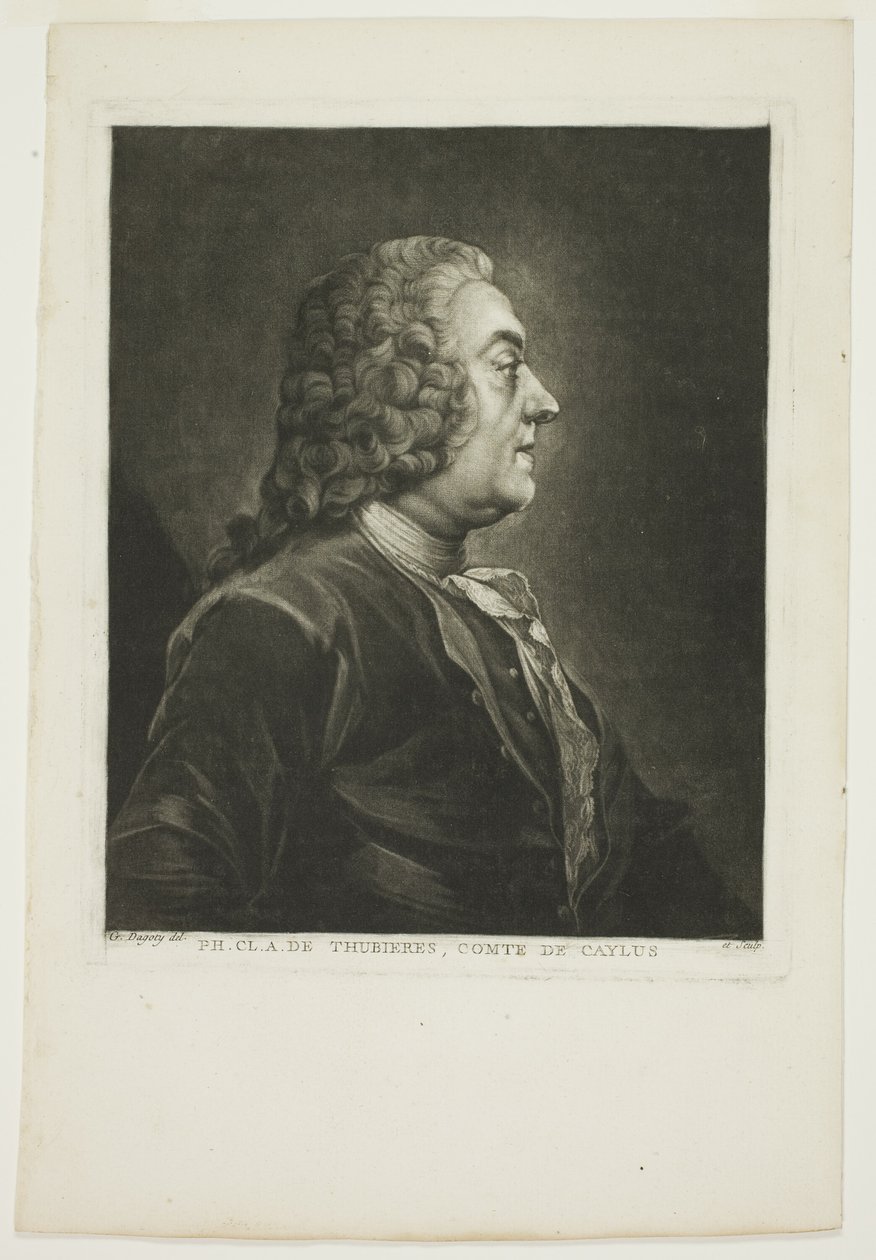 Philippe Claude Tubières, conte di Caylus da Jean Baptiste Andre Gautier D
