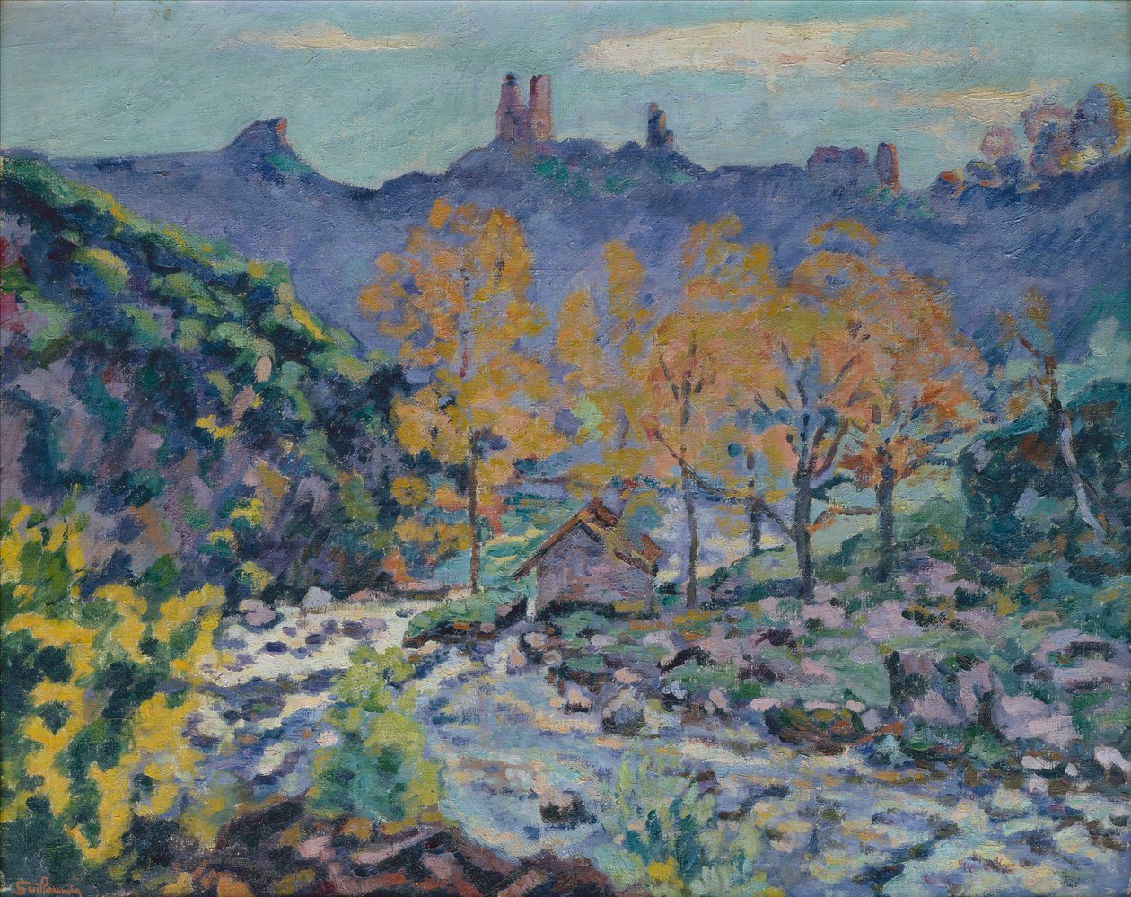 Il Mulino di Brigand e le Rovine del Castello di Crozant, Creuse, c.1900 da Jean Baptiste Armand Guillaumin