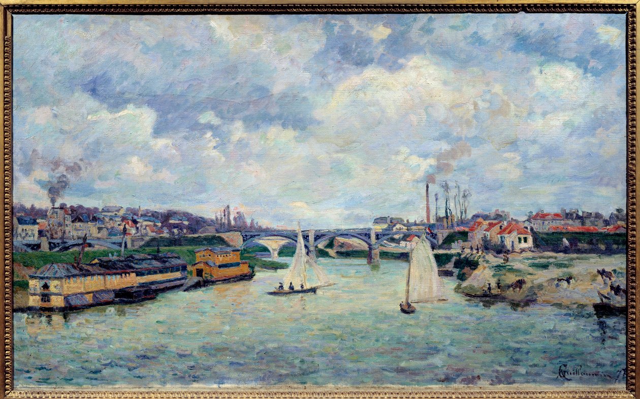 Il porto di Charenton. Vista della città di Charenton-le-Pont da Jean Baptiste Armand Guillaumin