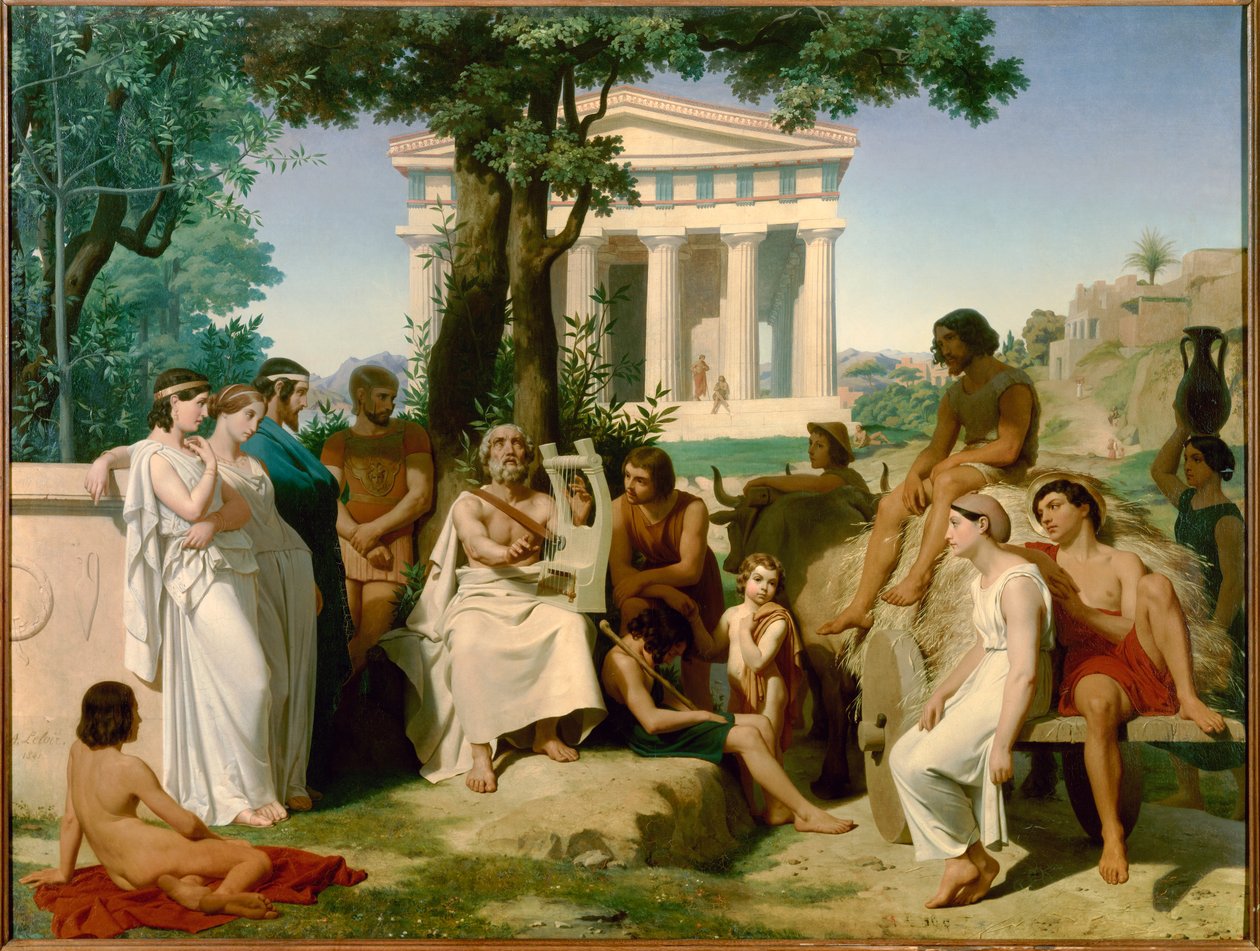 Omero, poeta greco del IX secolo a.C. da Jean Baptiste Auguste Leloir