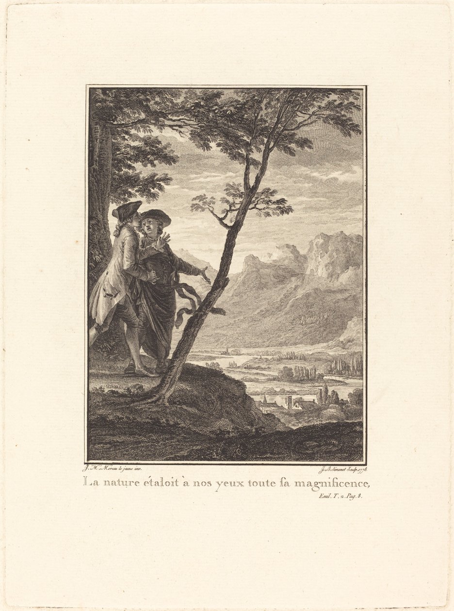 La natura mostrava ai nostri occhi tutta la sua magnificenza da Jean Baptiste Blaise Simonet after Jean Michel Moreau