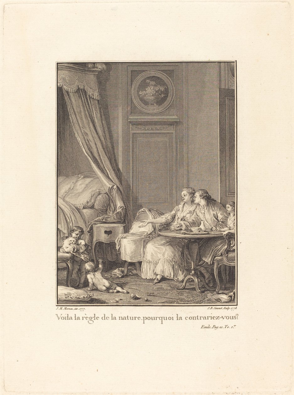 Ecco la regola della natura, perché la contraddici? da Jean Baptiste Blaise Simonet after Jean Michel Moreau