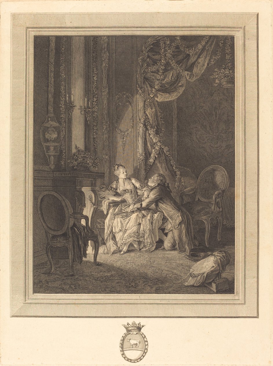 Il pericolo del tête-à-tête da Jean Baptiste Blaise Simonet after Pierre Antoine Baudouin