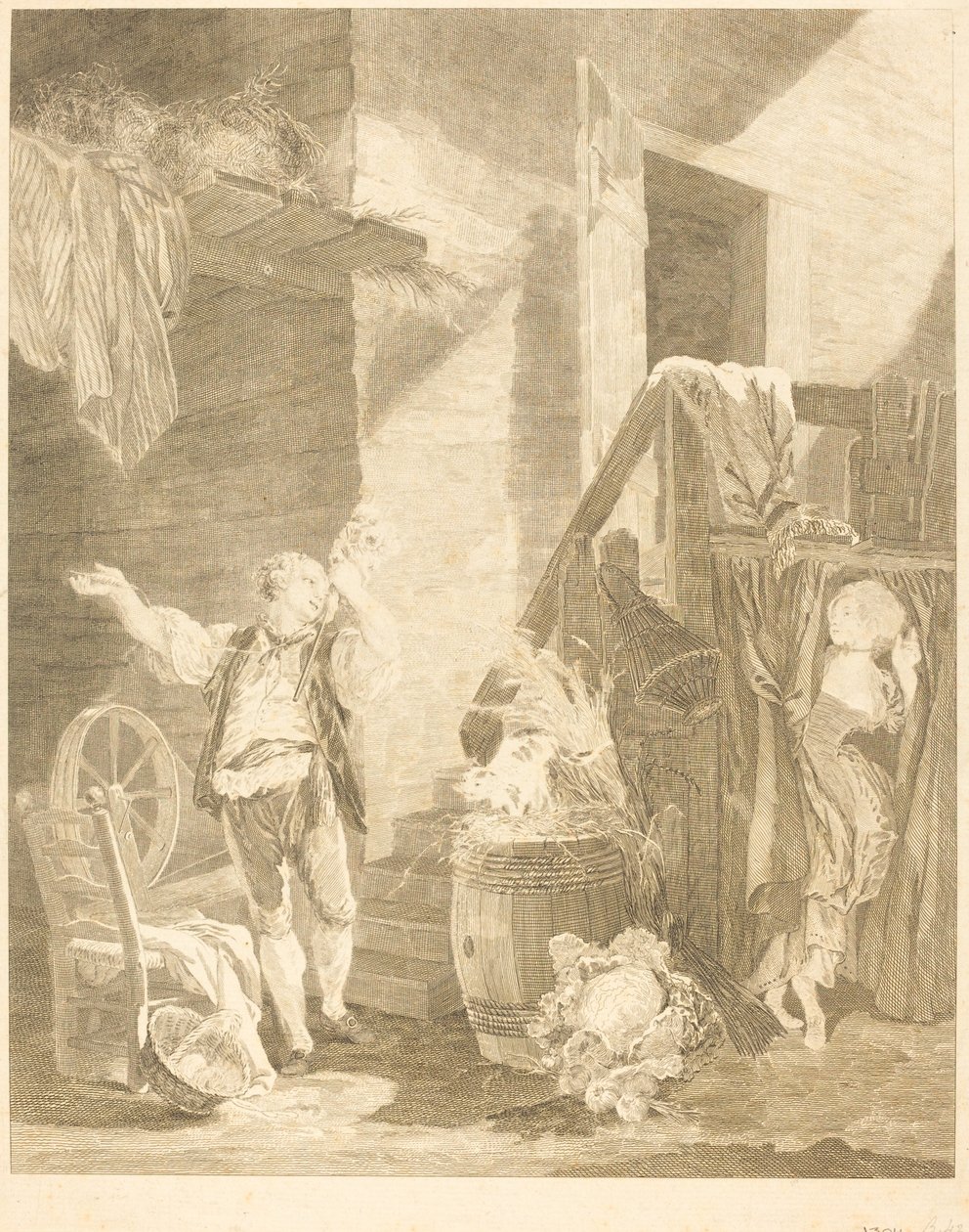 Rose e Colas da Jean Baptiste Blaise Simonet after Pierre Antoine Baudouin