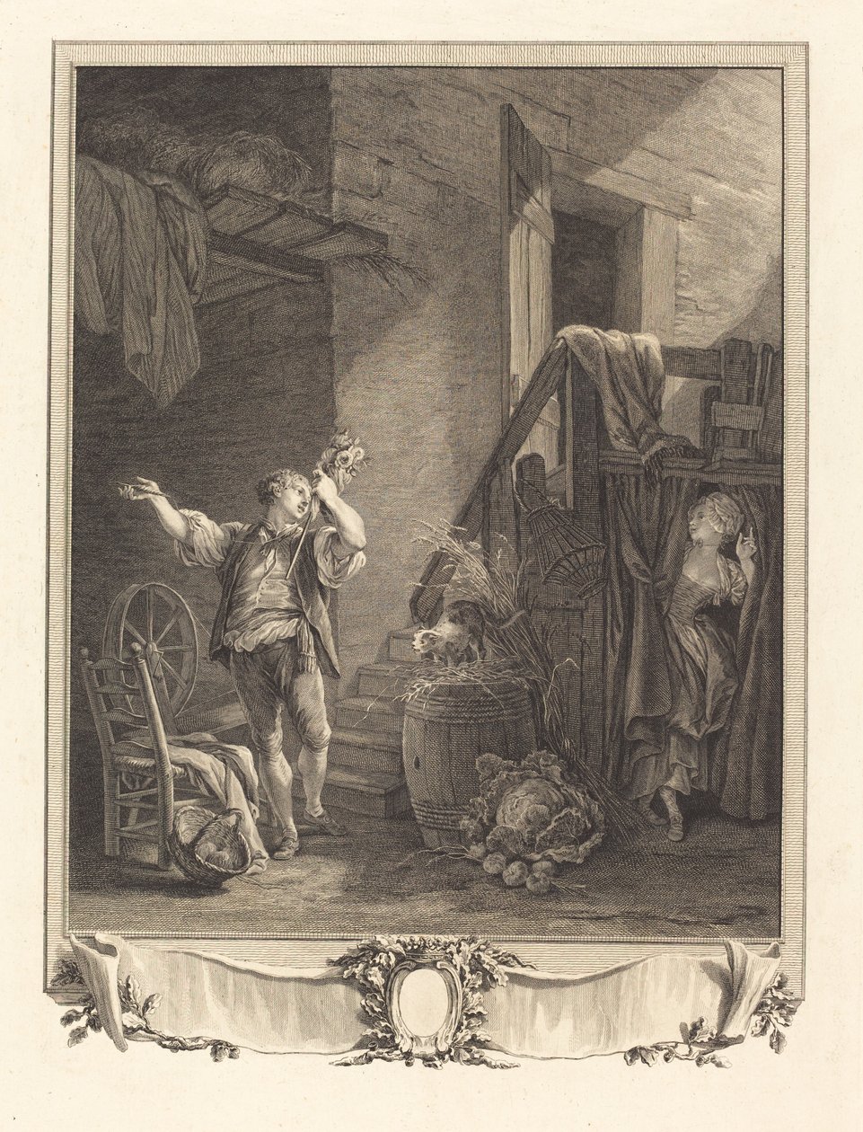 Rose e Colas da Jean Baptiste Blaise Simonet after Pierre Antoine Baudouin