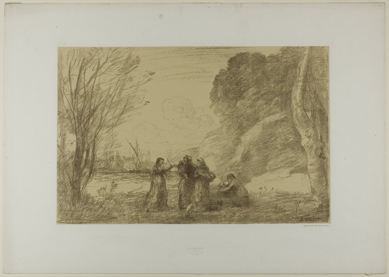 Una famiglia a Terracina da Jean Baptiste Camille Corot