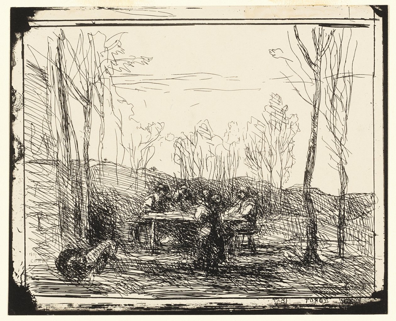 Un picnic nella radura da Jean Baptiste Camille Corot