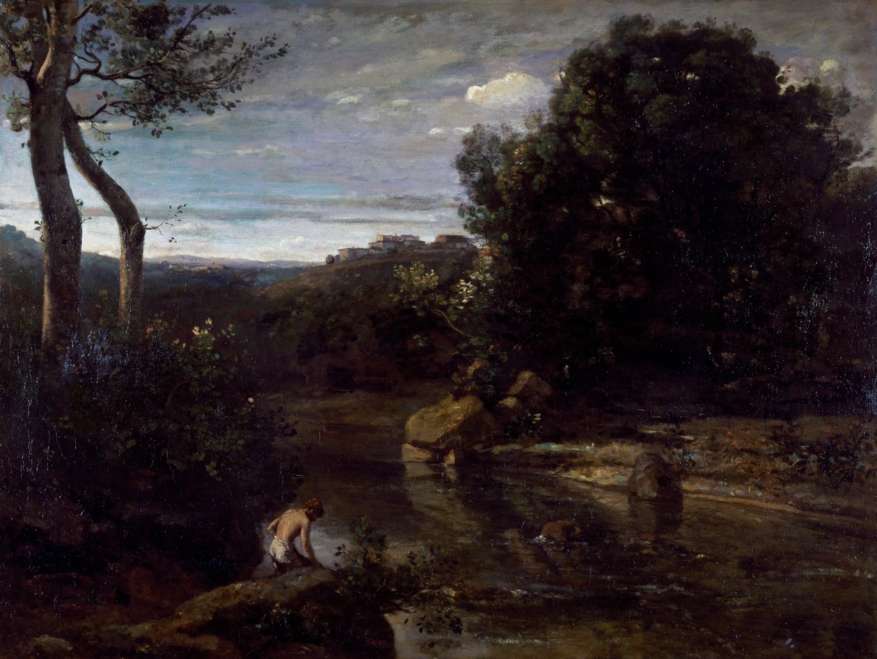 Un pastore che fa il bagno da Jean Baptiste Camille Corot