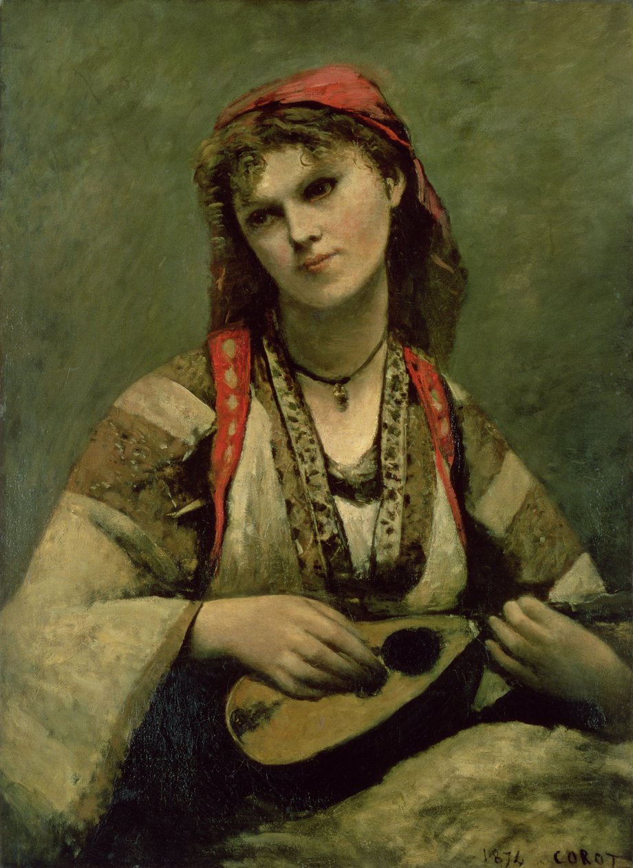 Christine Nilson (1843-1921) o La Boema con un Mandolino da Jean Baptiste Camille Corot