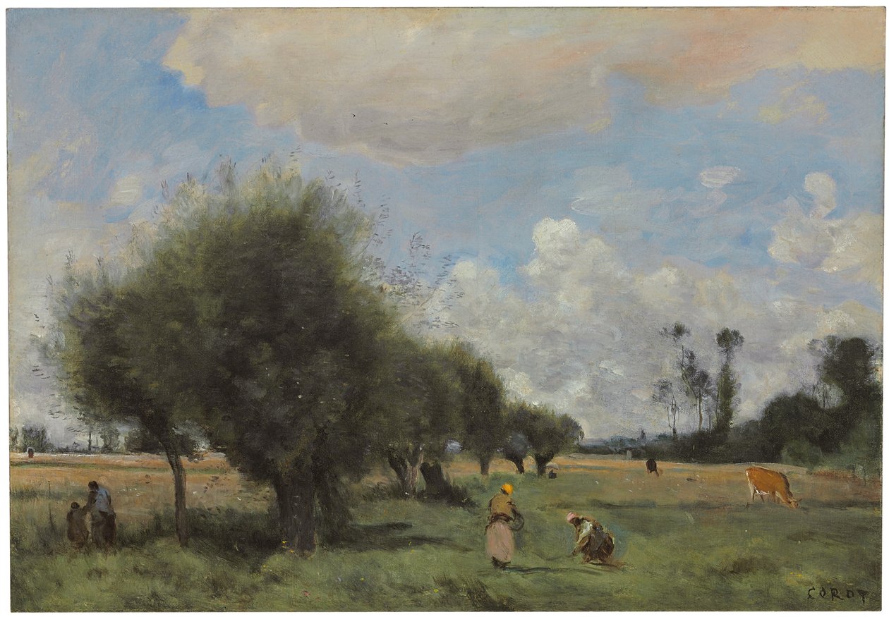Campi vicino a Étampes, c.1855-60 da Jean Baptiste Camille Corot