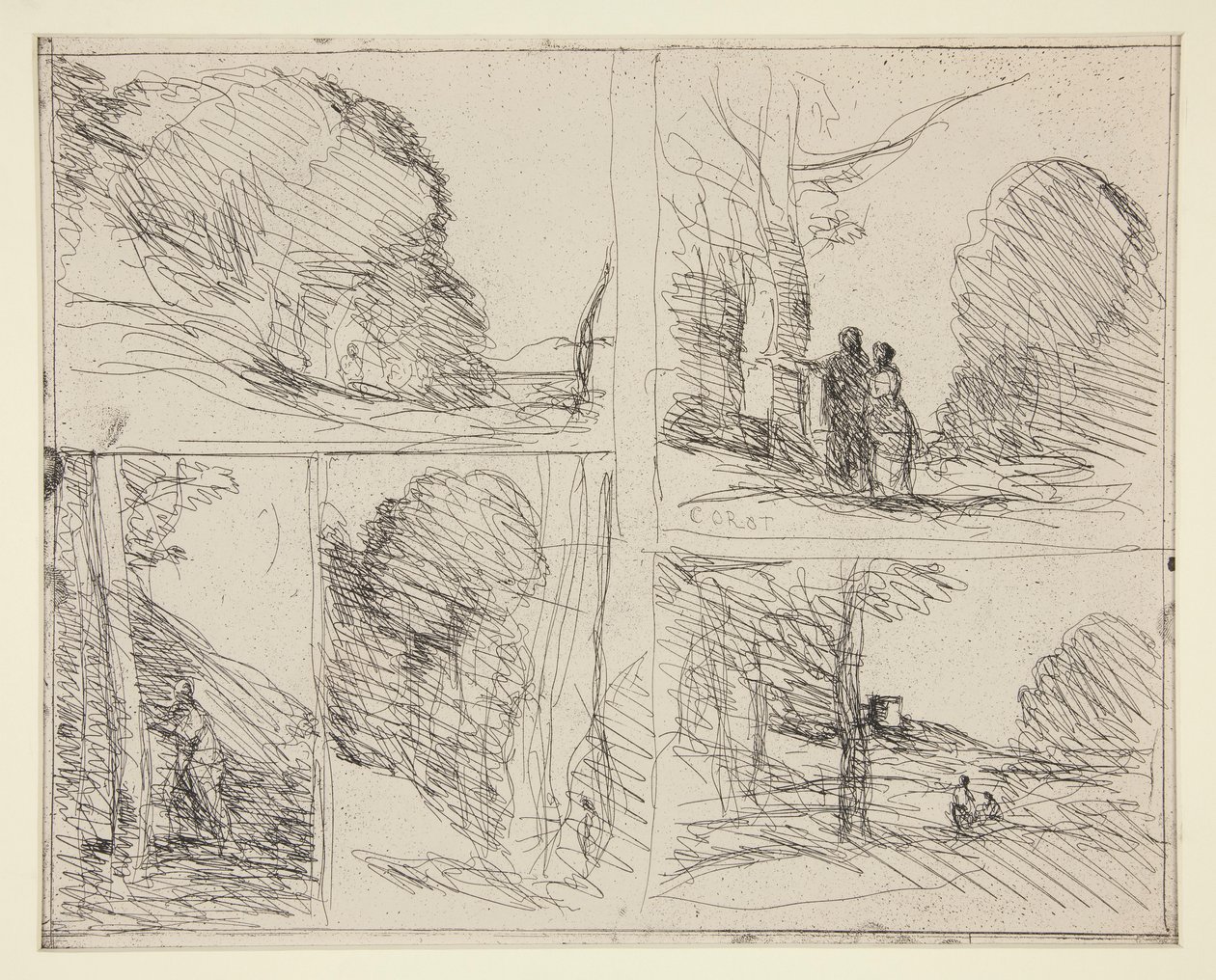 Cinque schizzi: 1. Il Giardino di Pericle da Jean Baptiste Camille Corot