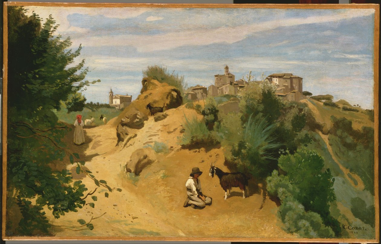 French: Genzano Genzano da Jean Baptiste Camille Corot
