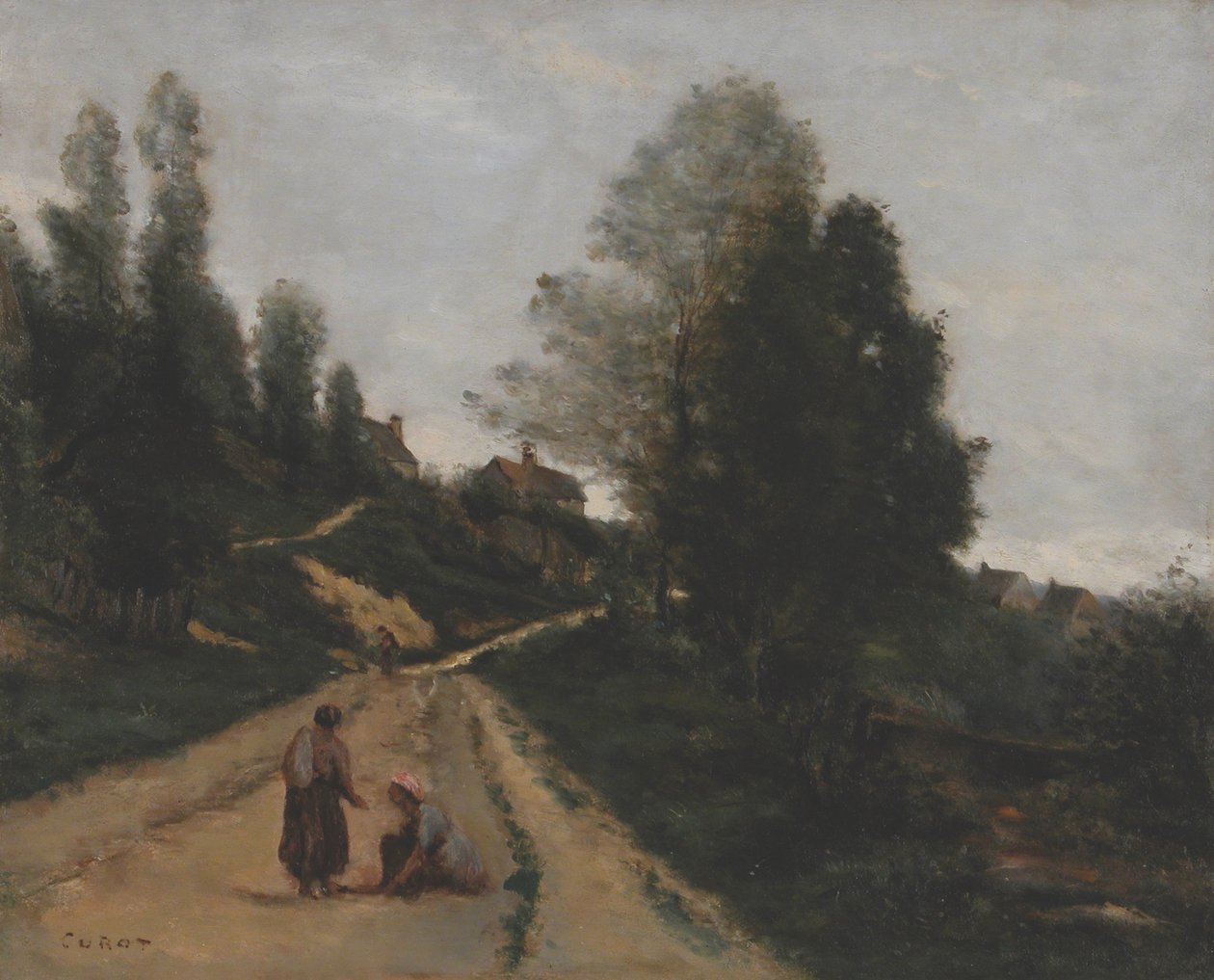 Francese: Gouvieux, près Chantilly. Percorso ascendente da Jean Baptiste Camille Corot