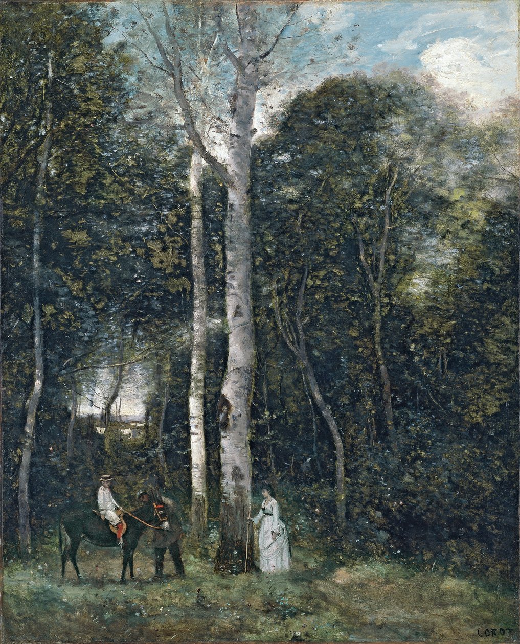 Francese: Le départ pour la promenade des lions, à Port-Marly Il Parco dei Leoni a Port-Marly da Jean Baptiste Camille Corot
