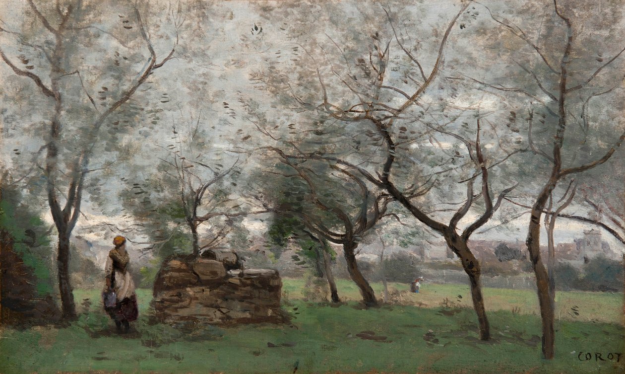 Francese: Le verger, vicino a Mantes da Jean Baptiste Camille Corot
