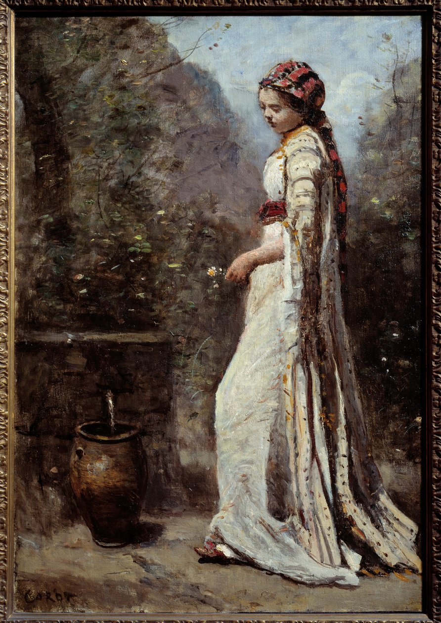 Ragazza greca alla fontana da Jean Baptiste Camille Corot