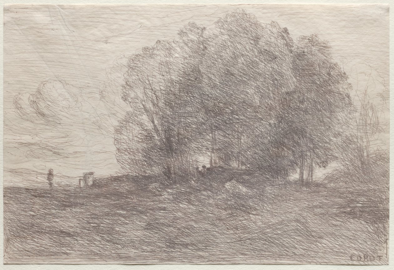 Gruppo di alberi da Jean Baptiste Camille Corot