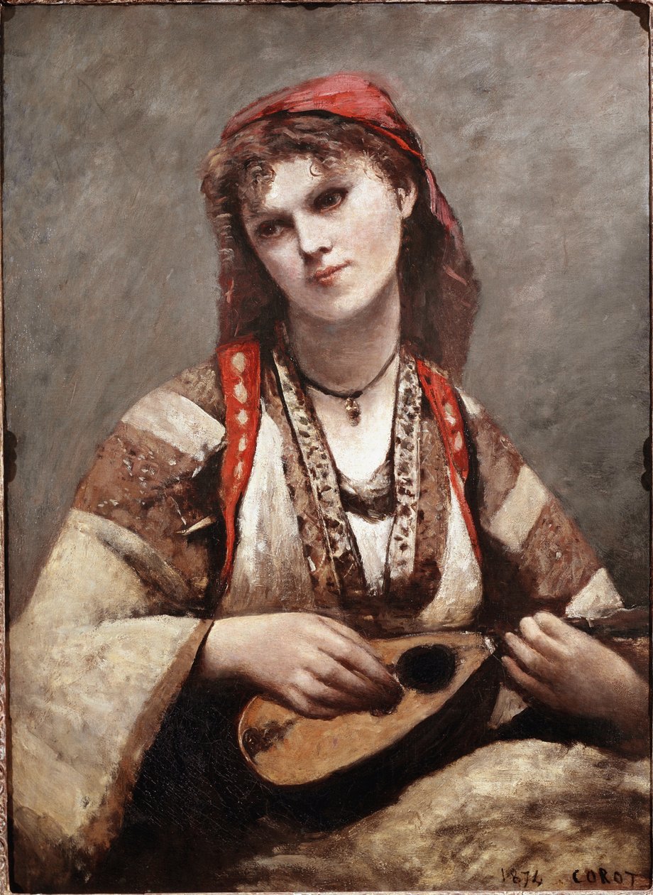 Zingara con mandolino da Jean Baptiste Camille Corot