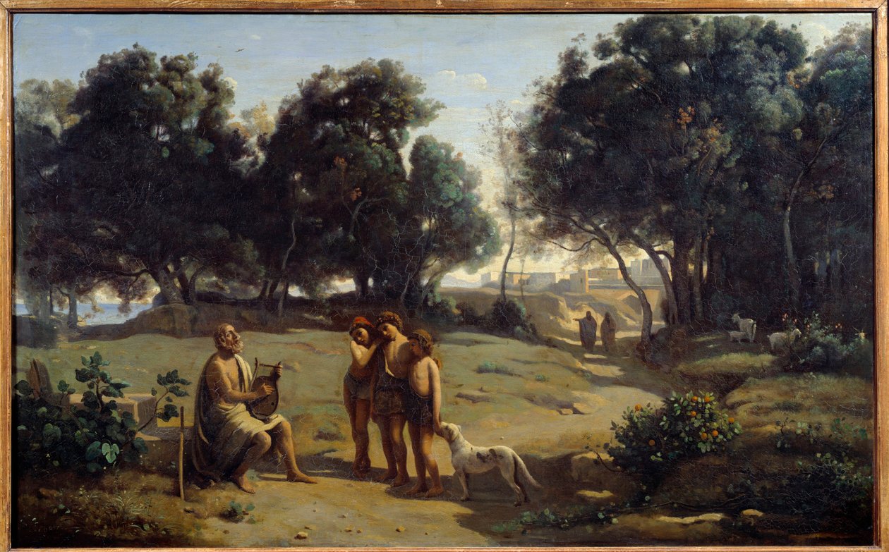 Omero e pastori da Jean Baptiste Camille Corot
