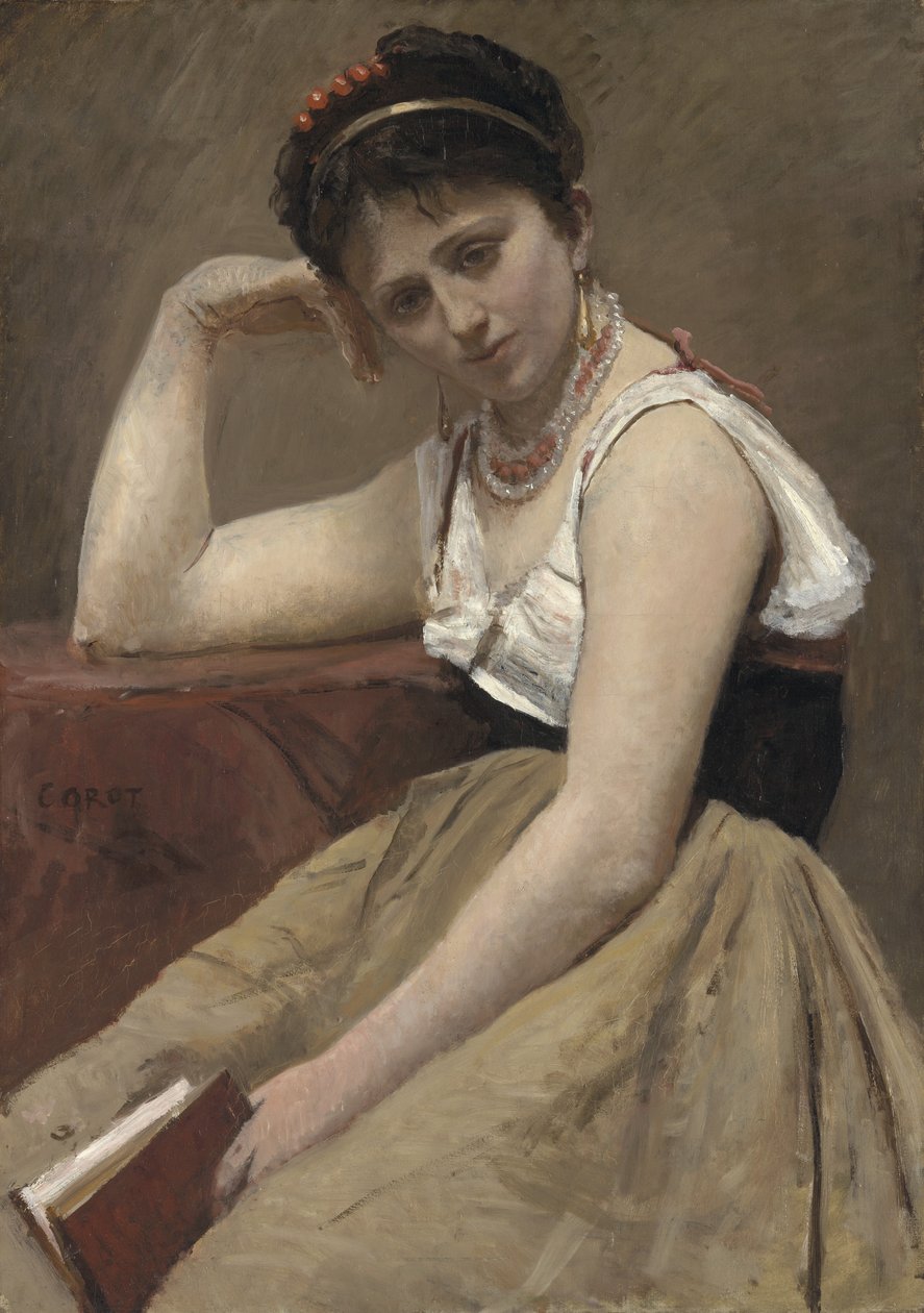 Lettura interrotta, c.1870 da Jean Baptiste Camille Corot