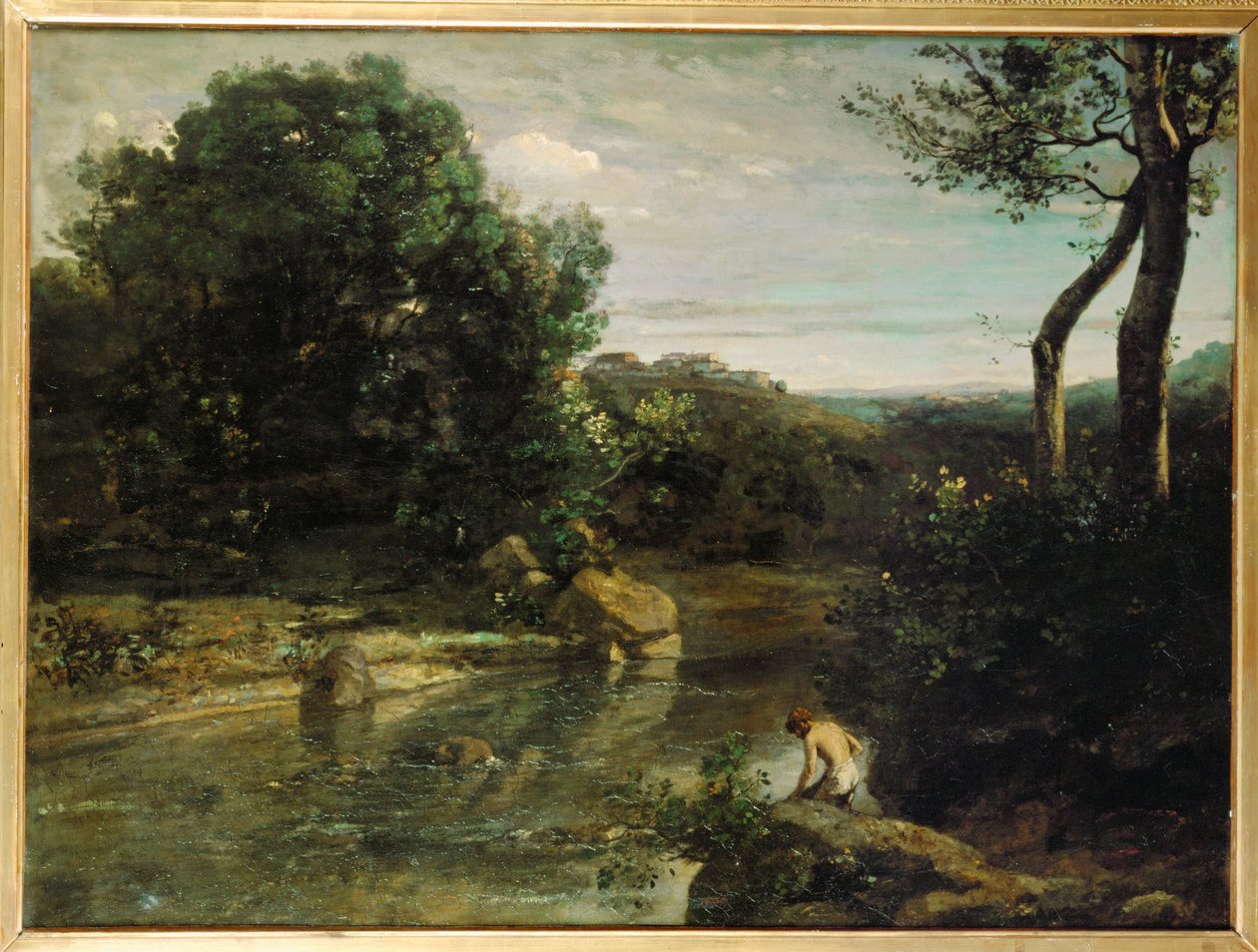 Impressioni italiane o paesaggio italiano (pittura su tela) da Jean Baptiste Camille Corot