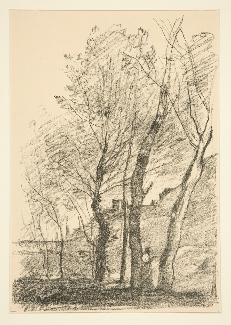 La Lettura sotto gli Alberi da Jean Baptiste Camille Corot