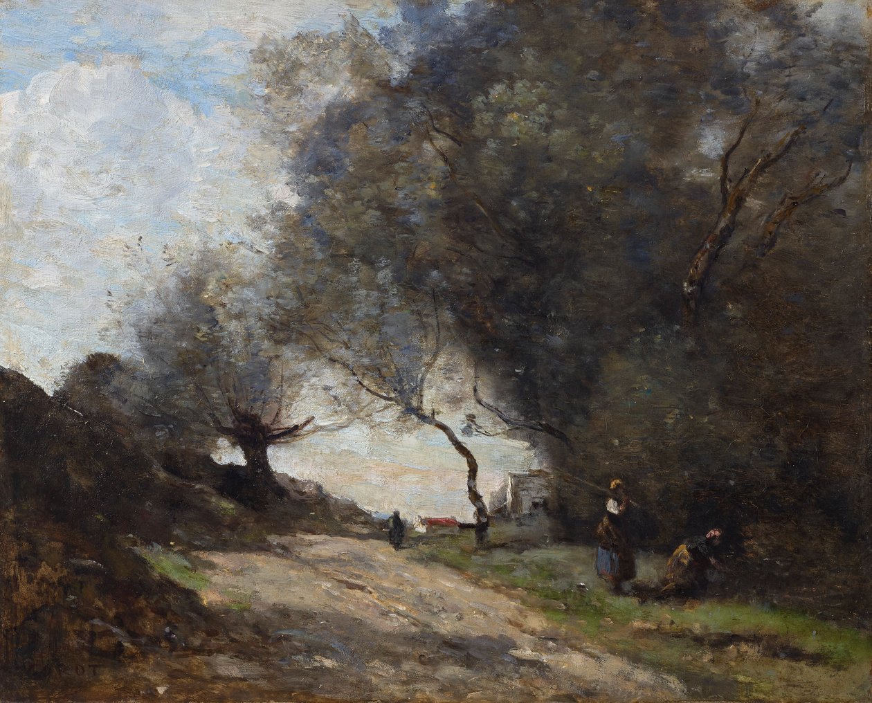 Raccolta sul ciglio della strada da Jean Baptiste Camille Corot