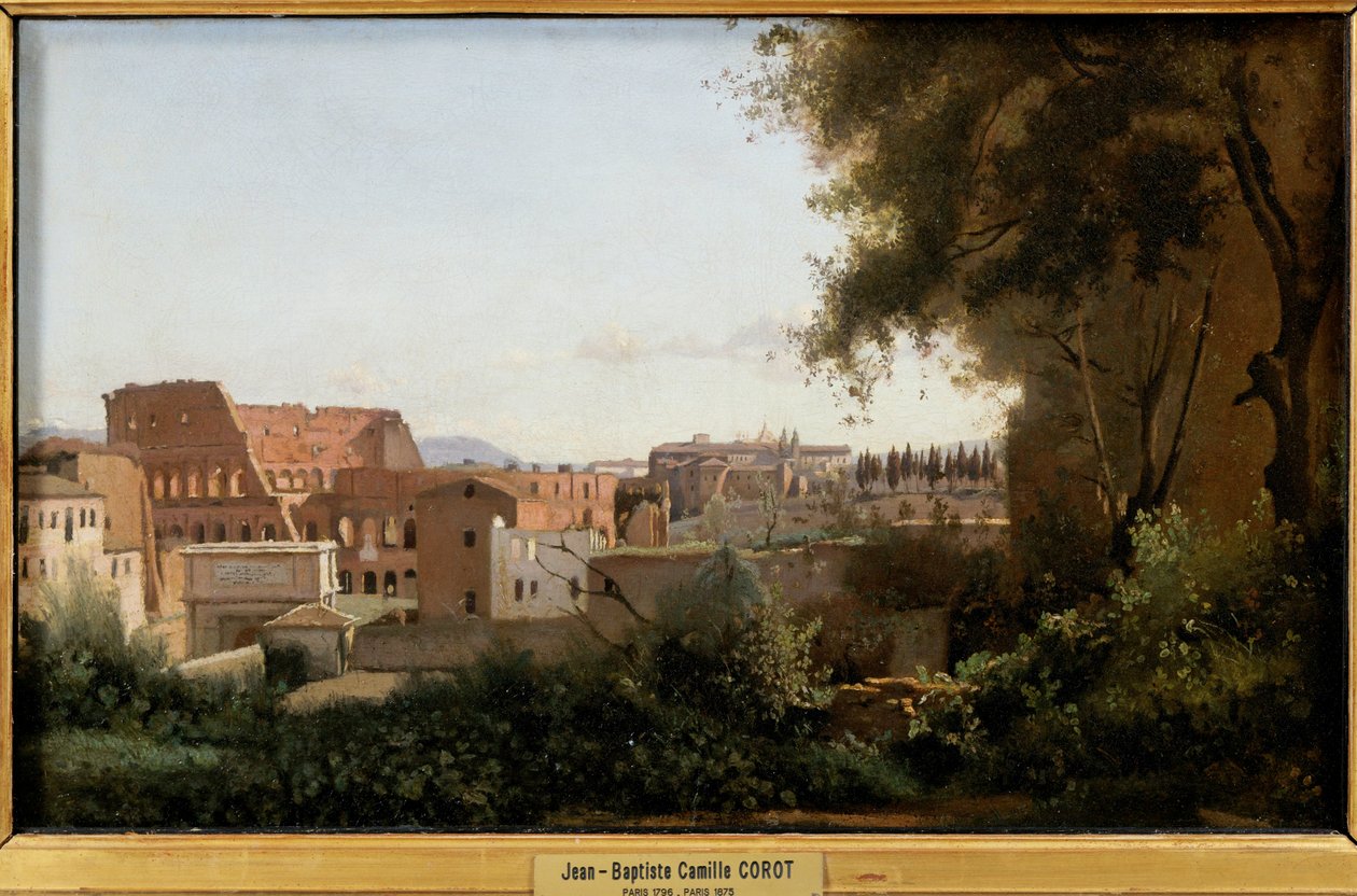 Le Colisee vu des jardins Farnese - Il Collosseo visto dai giardini Farnese ... da Jean Baptiste Camille Corot
