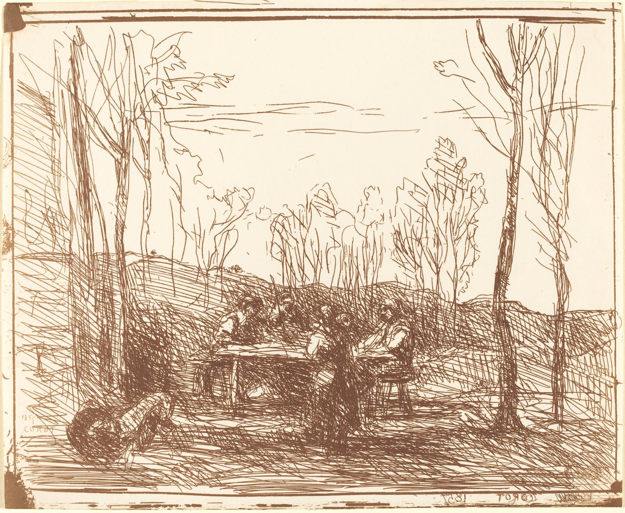 Colazione in una radura da Jean Baptiste Camille Corot
